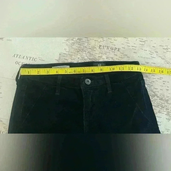 AG Goldschmied Stevie Ankle Jodhpur Slim Straight Ankle Mid Rise Black Cord 26 - Picture 2 of 10